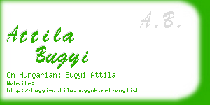 attila bugyi business card